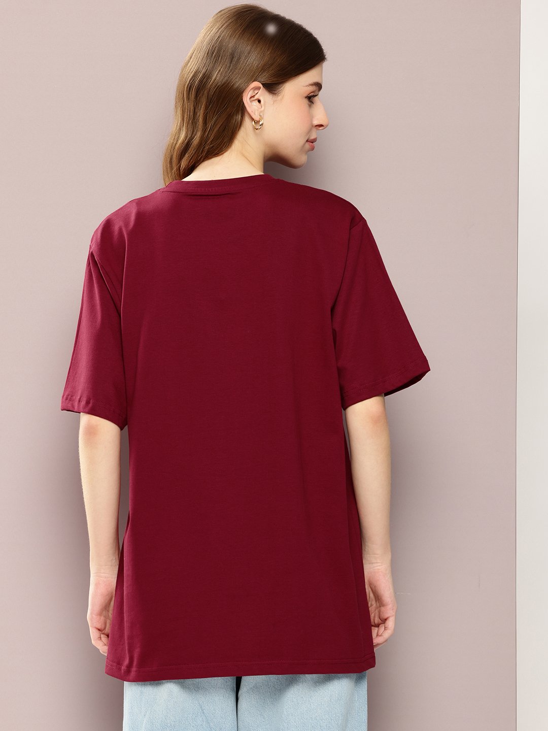 Womens Half Sleeve Round Neck Oversized Fit T-Shirts