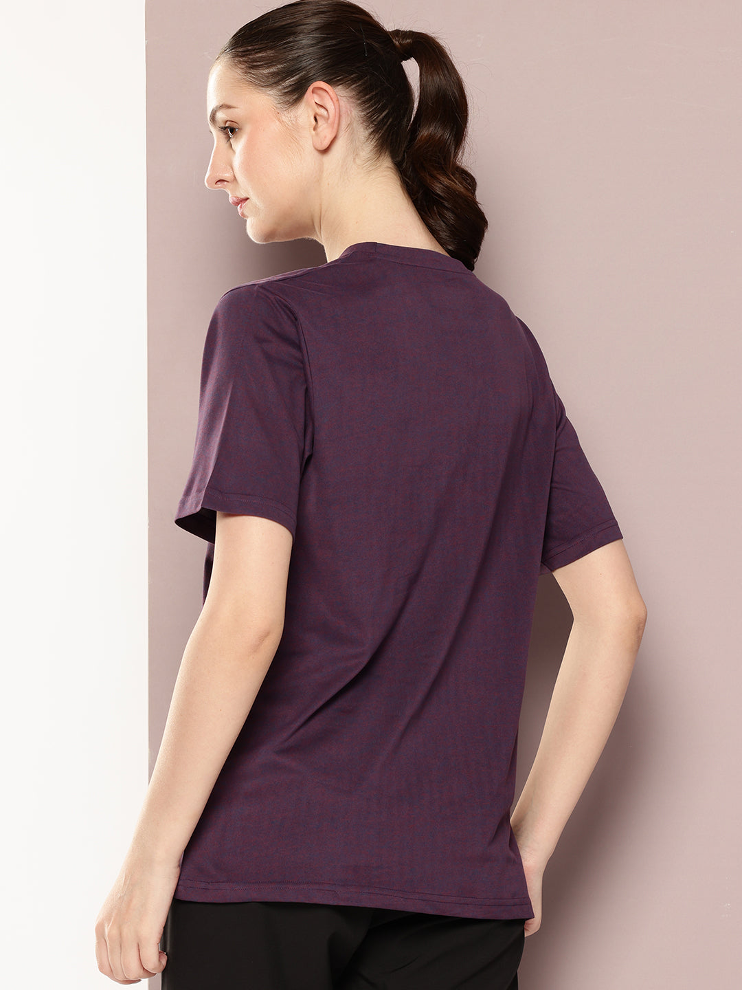 Womens Short Sleeve Round Neck Oversized Polyster Tshirt