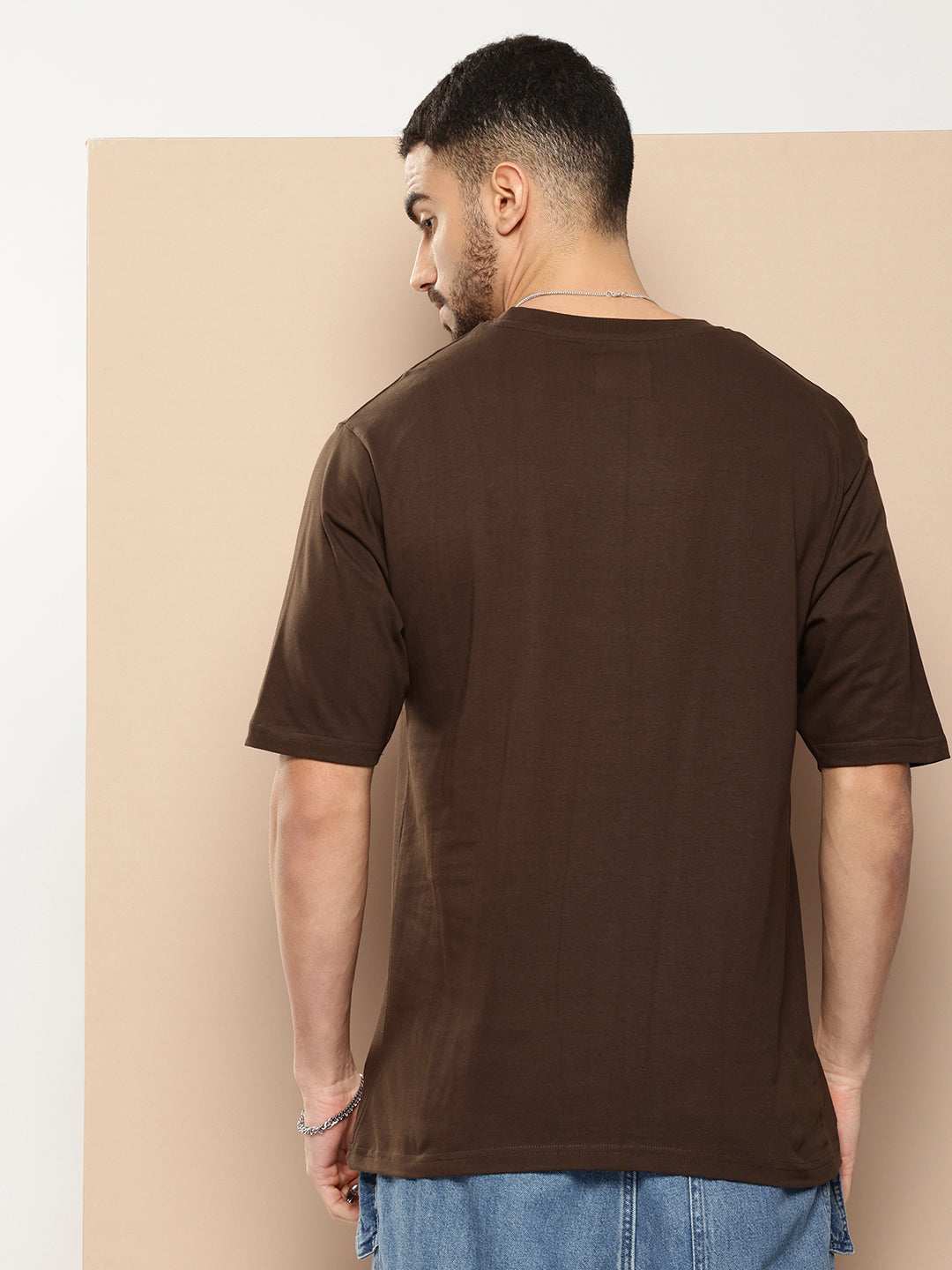 Mens Half Sleeve Round Neck All-Over Printed Oversized Fit Tshirts