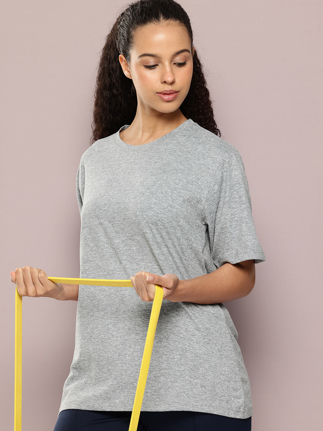 Womens Half Sleeve Round Neck Solid Oversized Fit Tshirts