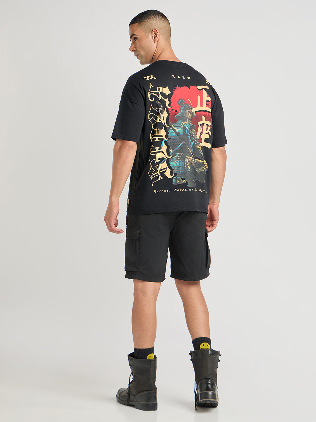 Mens Printed Oversized Half Sleeve Round Neck Tshirt