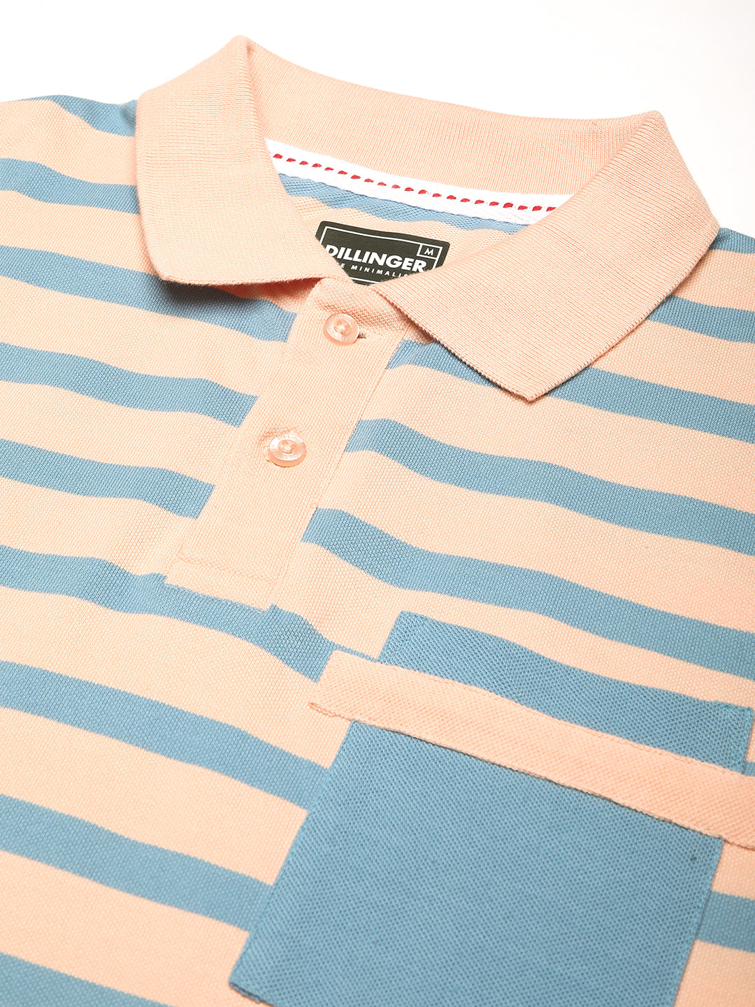Mens Full Sleeve Polo Neck All-Over Striped Regular Fit Tshirts