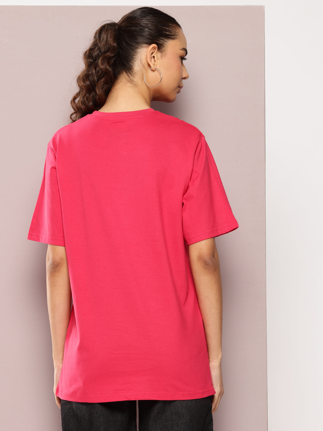 Womens Half Sleeve Round Neck Printed Oversized Fit Tshirts