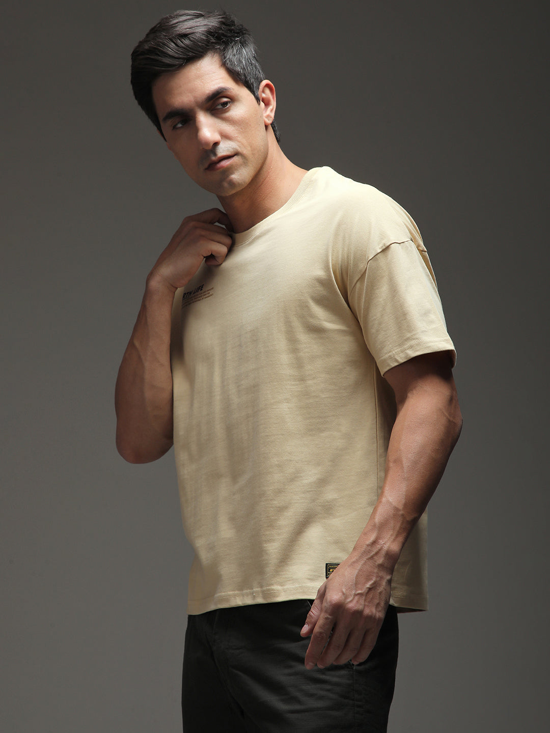 Mens Half Sleeve Drop Shoulder Printed Oversized Fit T-Shirts
