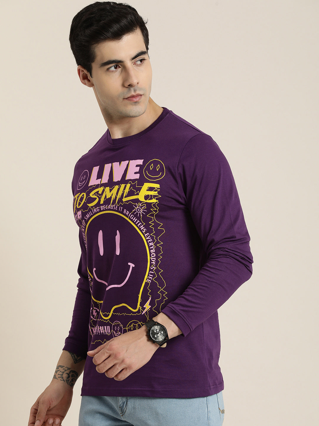 Mens Full Sleeve Round Neck Regular Fit T-Shirts
