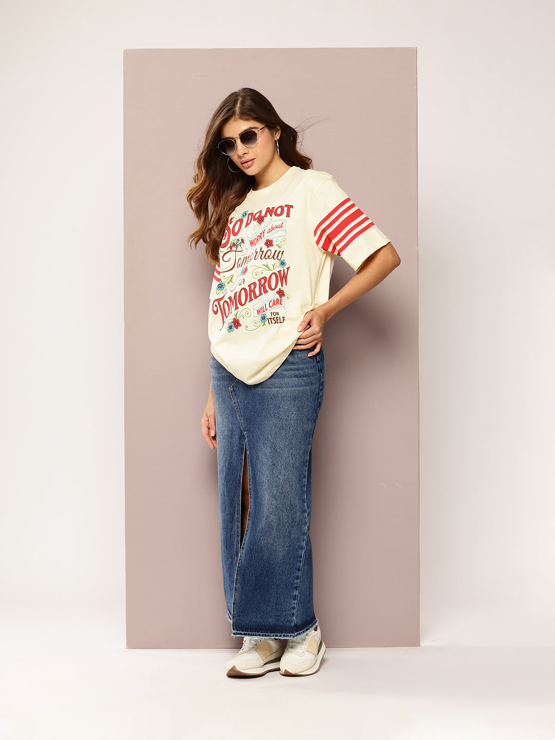 Womens Short Sleeve Printed Oversized Fit Tshirt