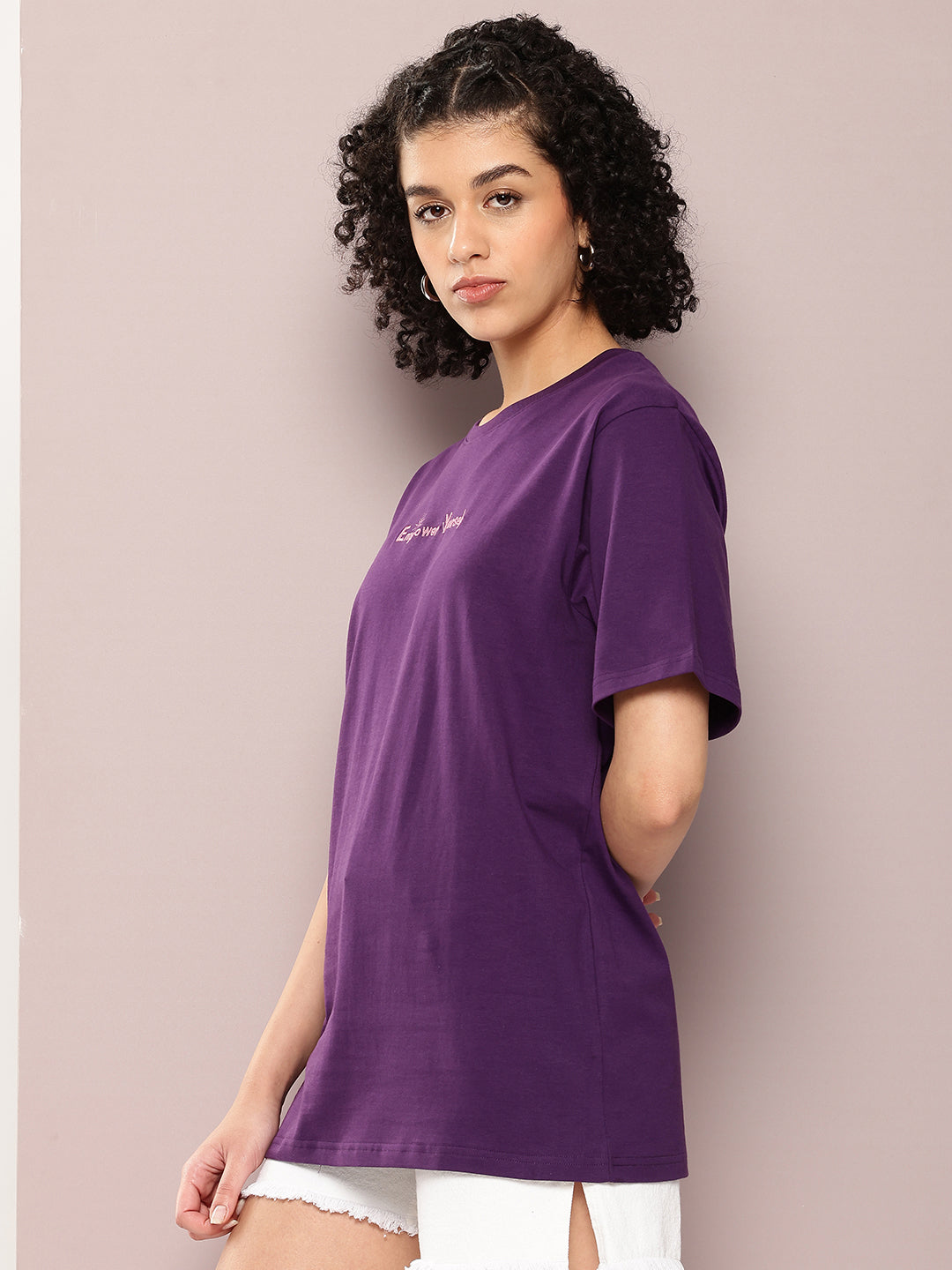 Womens Half Sleeve Round Neck Oversized Fit T-Shirts