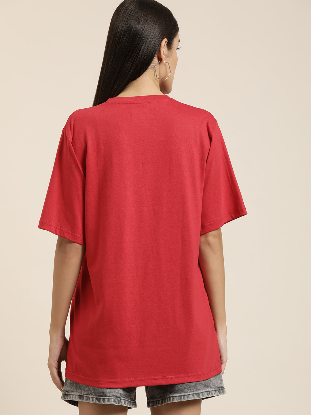 Womens Half Sleeve Round Neck Oversized Fit T-Shirts