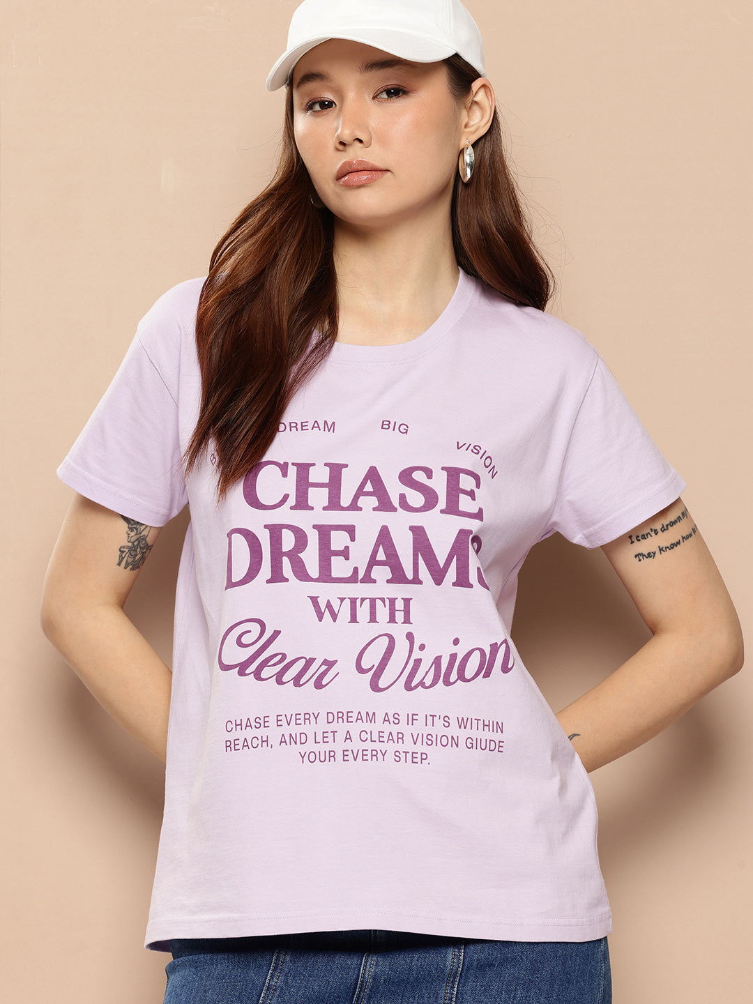 Womens Half Sleeve Round Neck Printed Boxy Fit Tshirts
