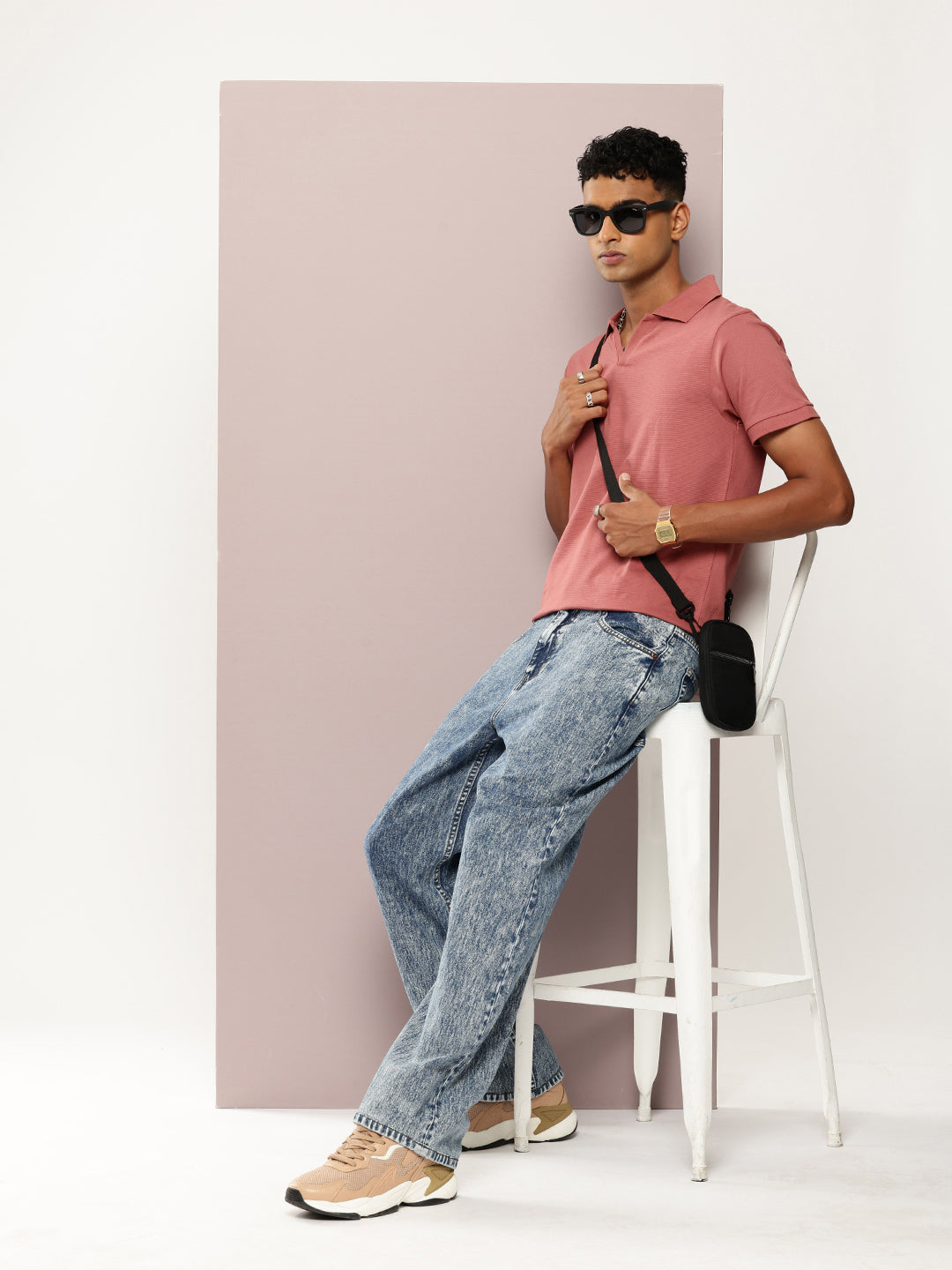 Mens Half Sleeve Polo Neck Solid Regular Fit Tshirts