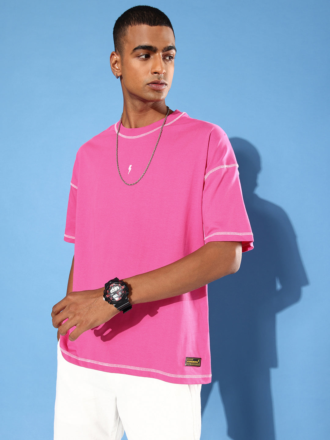 Mens Half Sleeve Drop Shoulder Plain Oversized Fit T-Shirts