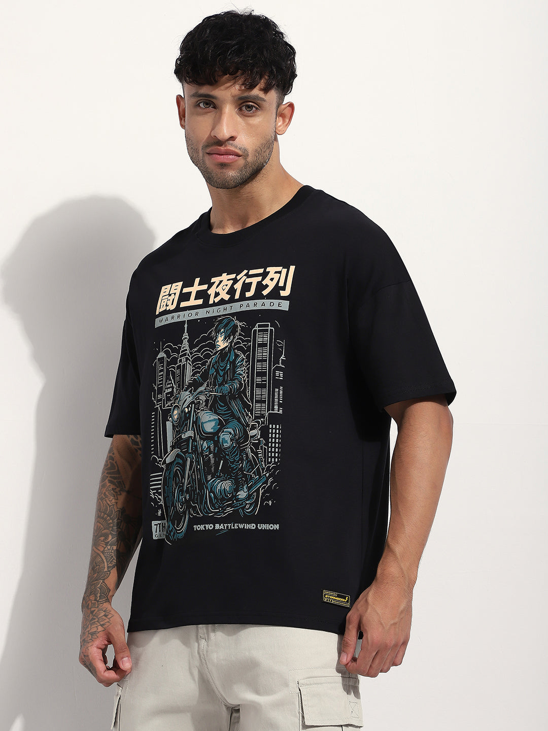 Mens Half Sleeve Drop Shoulder Printed Oversized Fit T-Shirts