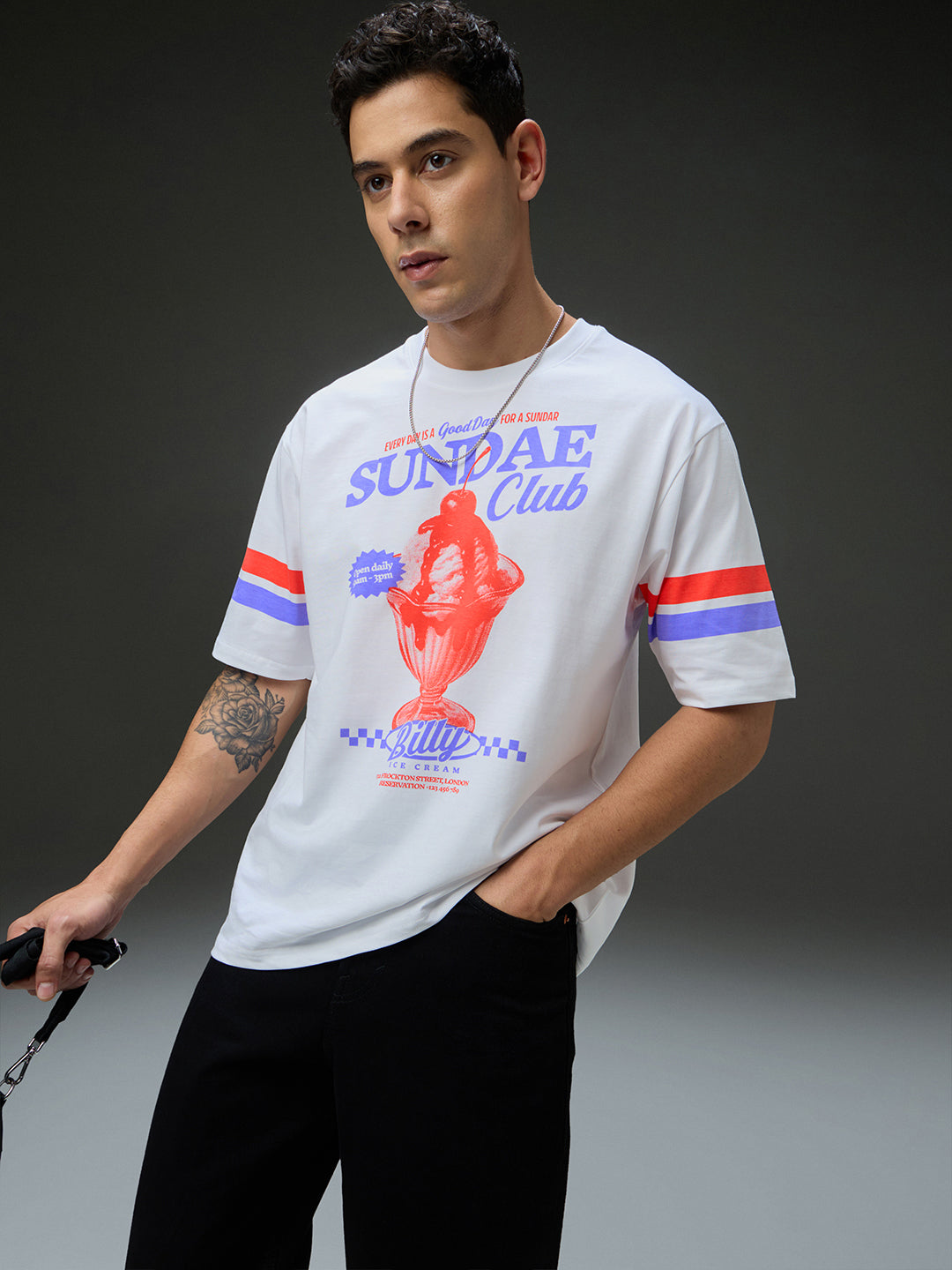 Mens Round Neck Half Sleeve Printed Oversized Fit Tshirt