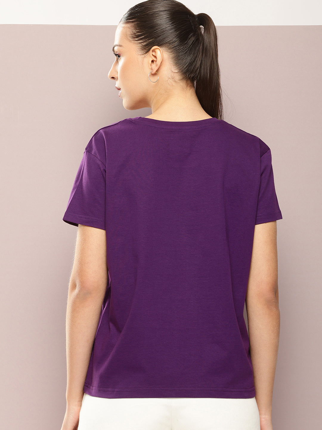 Womens Half Sleeve Round Neck Printed Boxy Fit Tshirts