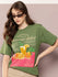 Womens Half Sleeve Round Neck Printed Oversized Fit Tshirts