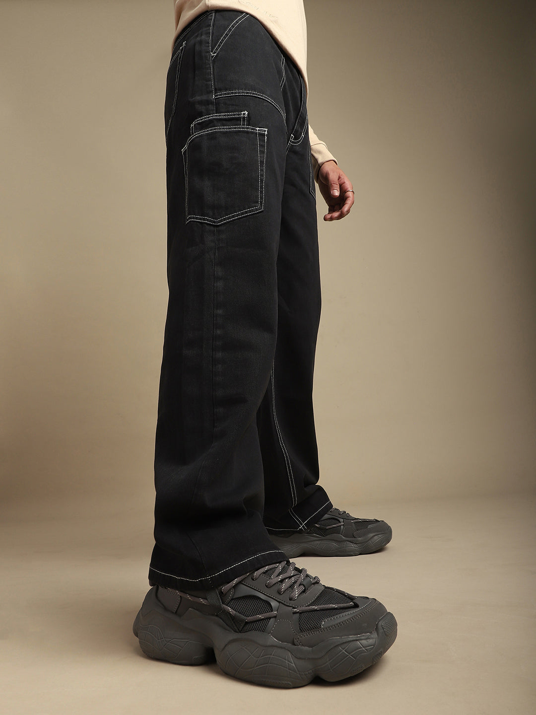 Men Plain Cargo Jeans