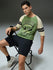 Mens Round Neck Raglan Sleeve Printed Oversized Fit Tshirt