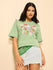 Womens Embroidery Oversized Fit Cotton T-Shirt