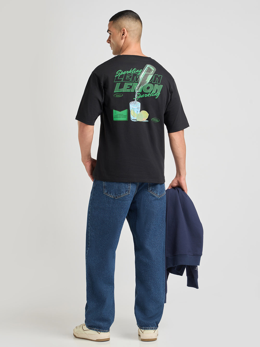 Mens Printed Oversized Cotton Round Neck Tshirt