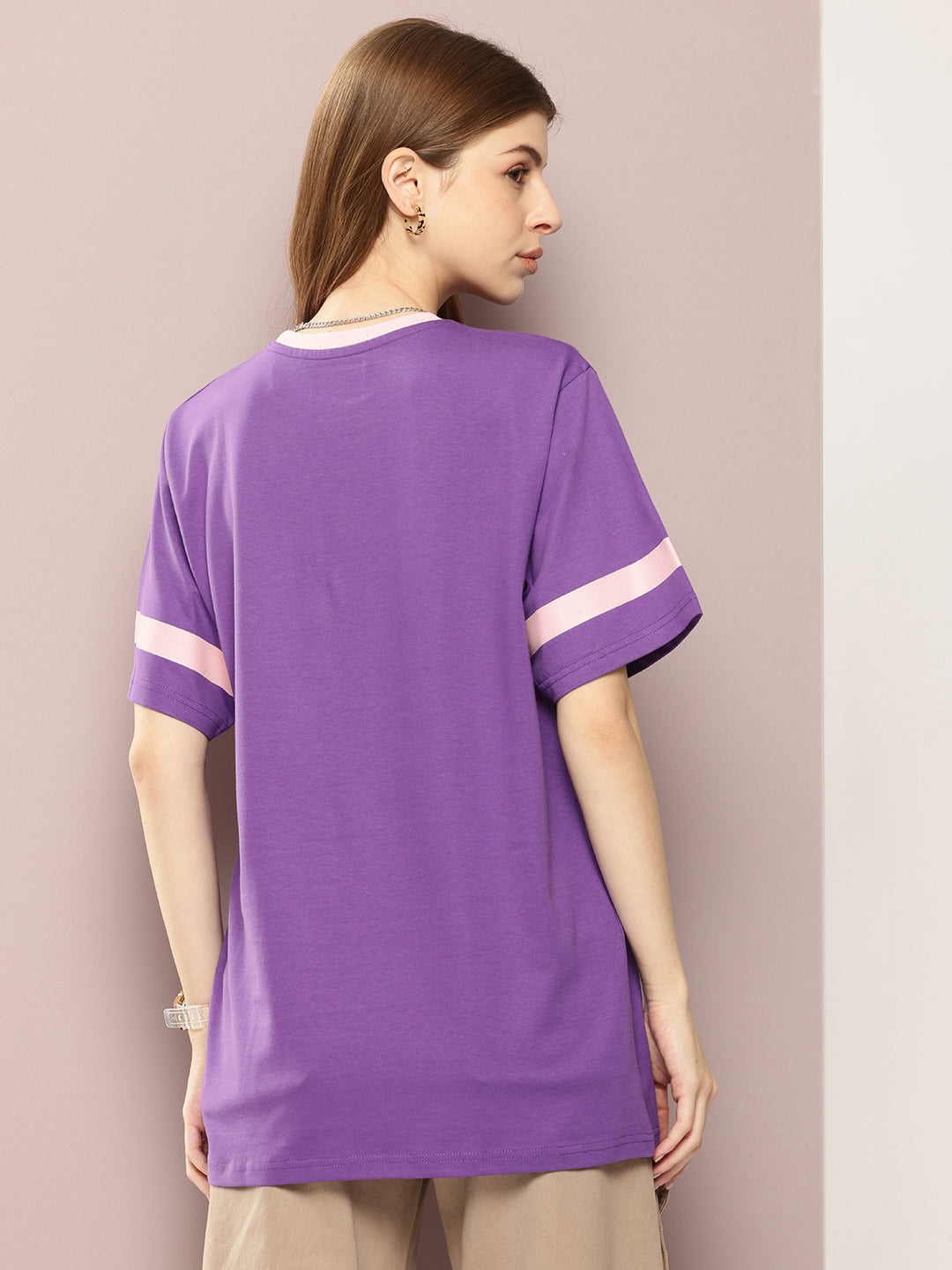 Womens Half Sleeve Round Neck Printed Oversized Fit Tshirts