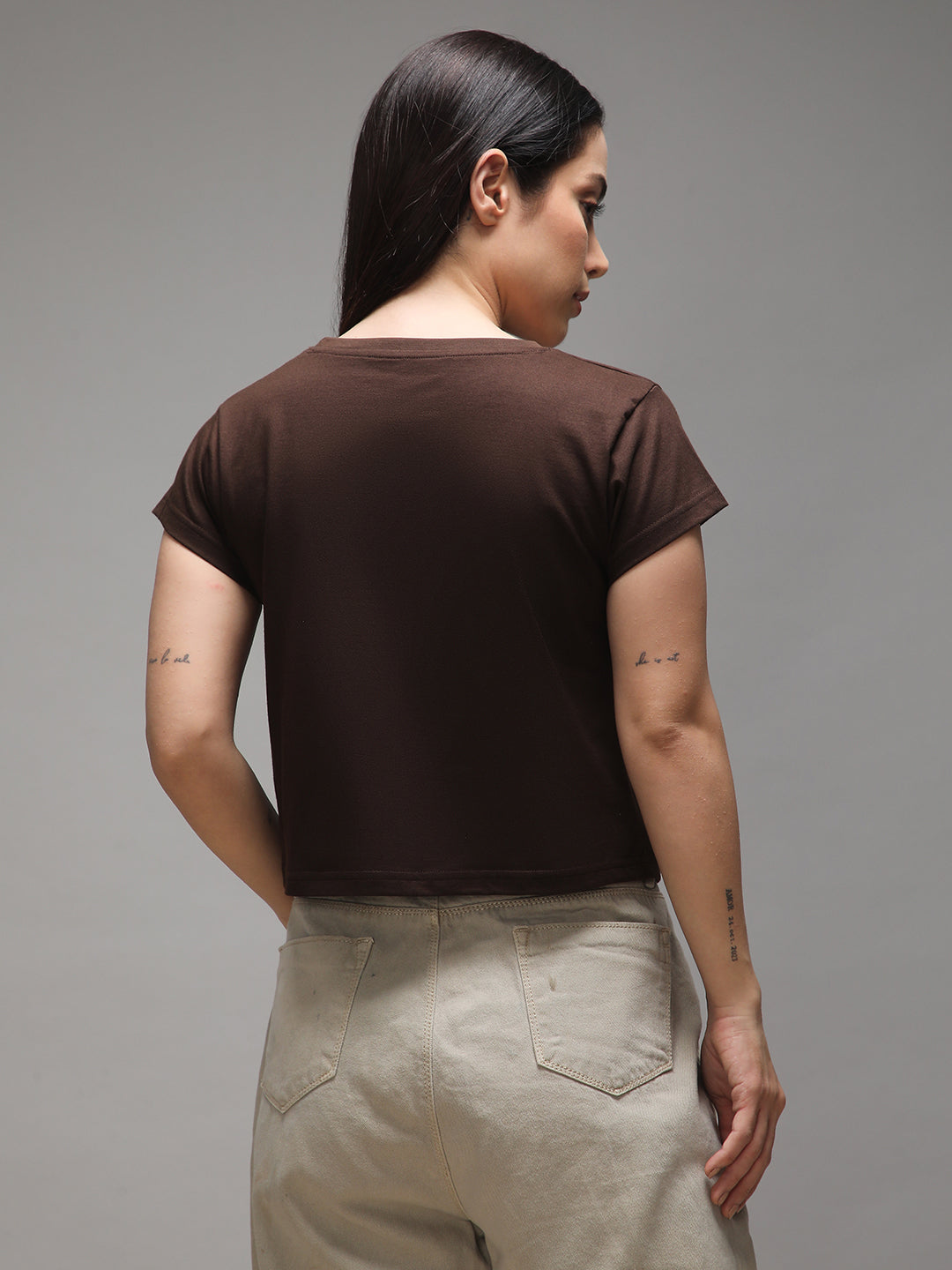 Womens Half Sleeve Round Neck Printed Regular Fit Tshirts