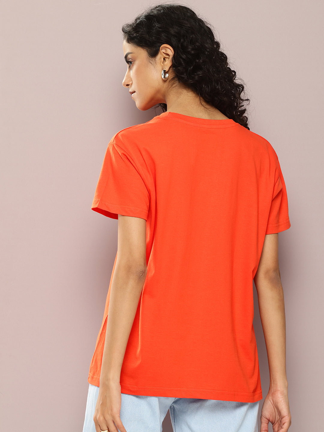 Womens Half Sleeve Round Neck Printed Boxy Fit Tshirts