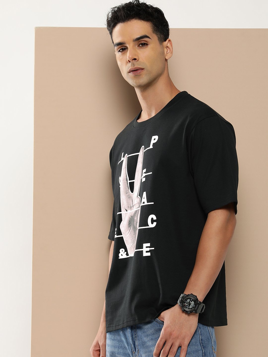 Mens Half Sleeve Round Neck Oversized Fit T-Shirts