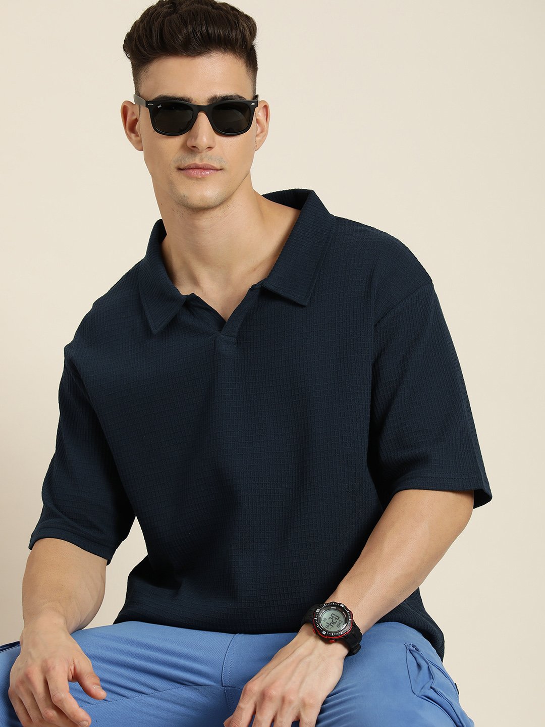 Mens Half Sleeve Oversized Fit Polo T-Shirts