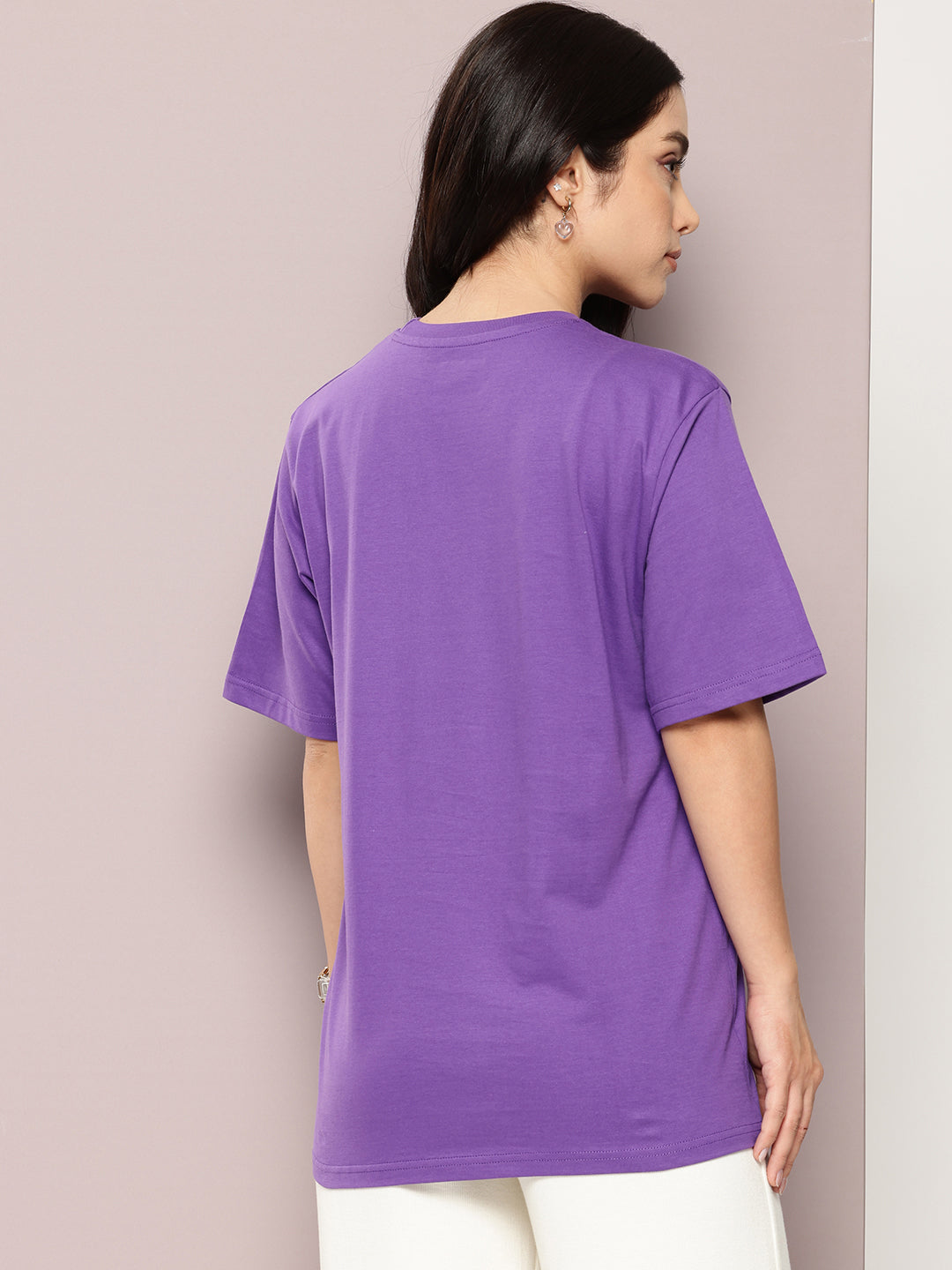 Womens Half Sleeve Round Neck Printed Oversized Fit Tshirts