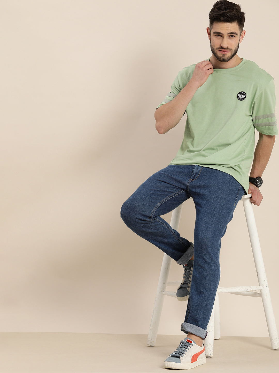 Mens Short Sleeve Round Neck Oversized Fit Tshirt