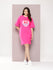 Womens Oversized Short Sleeves Printed Tshirt Dress