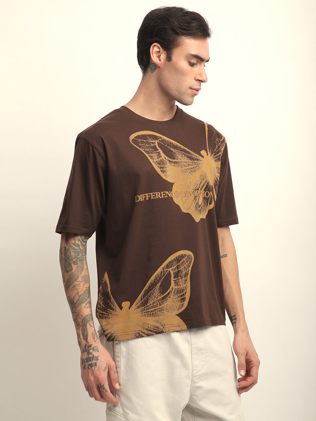 Mens Half Sleeve Round Neck Printed Oversized Fit Tshirts