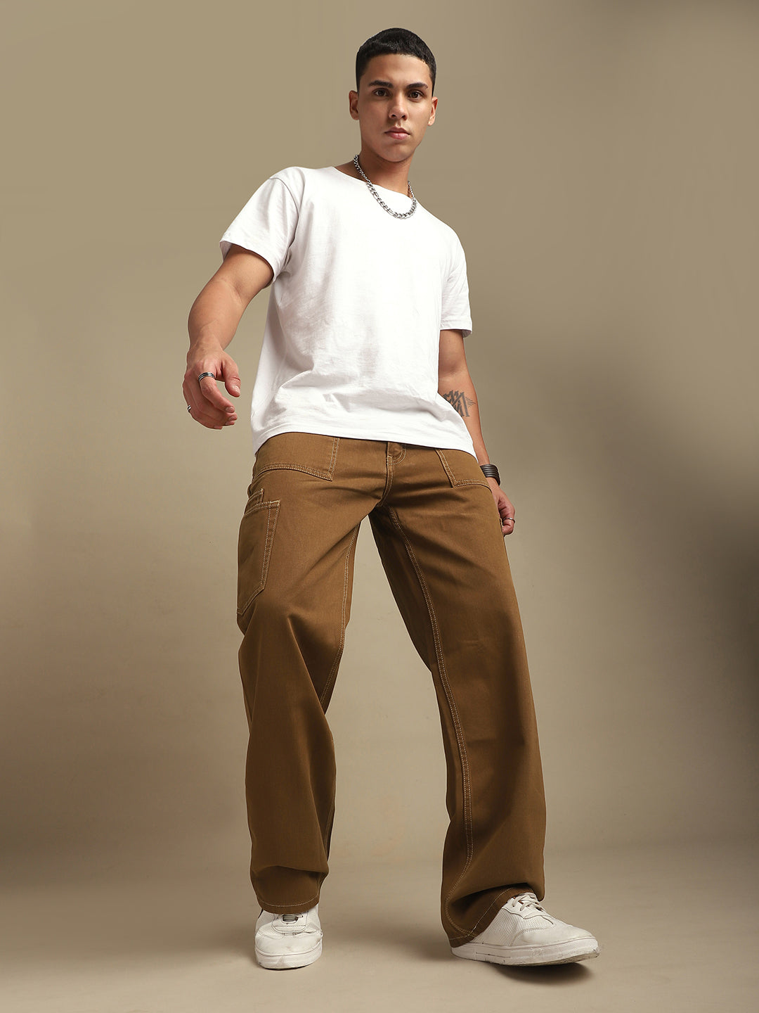 Men Plain Cargo Jeans
