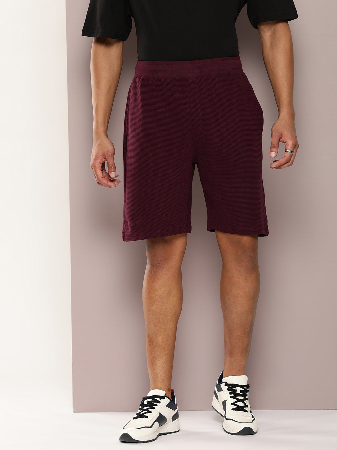 Men Solid Regular Shorts