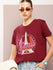 Womens Half Sleeve Round Neck Printed Boxy Fit Tshirts