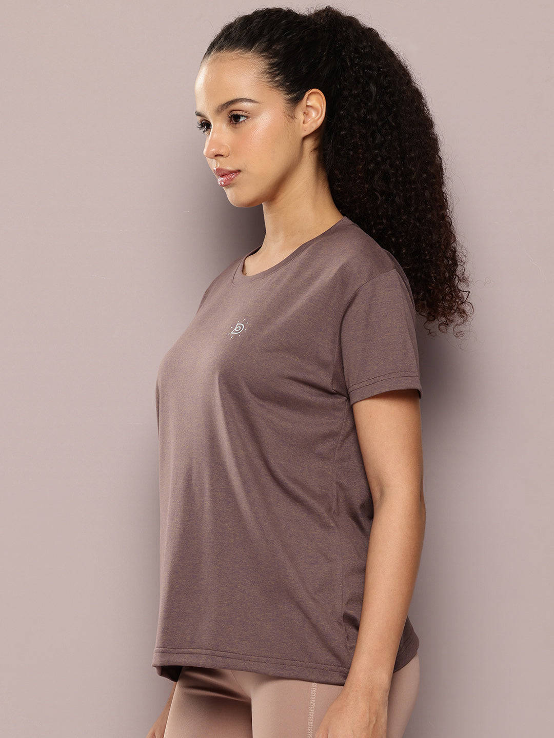Womens Half Sleeve Round Neck Solid Boxy Fit Tshirts