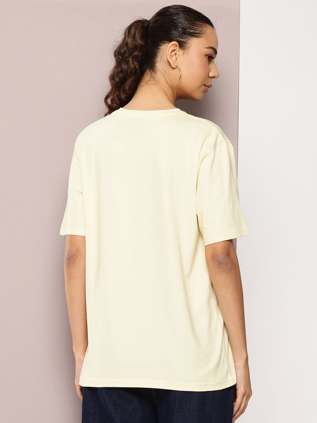 Womens Half Sleeve Round Neck Printed Oversized Fit Tshirts