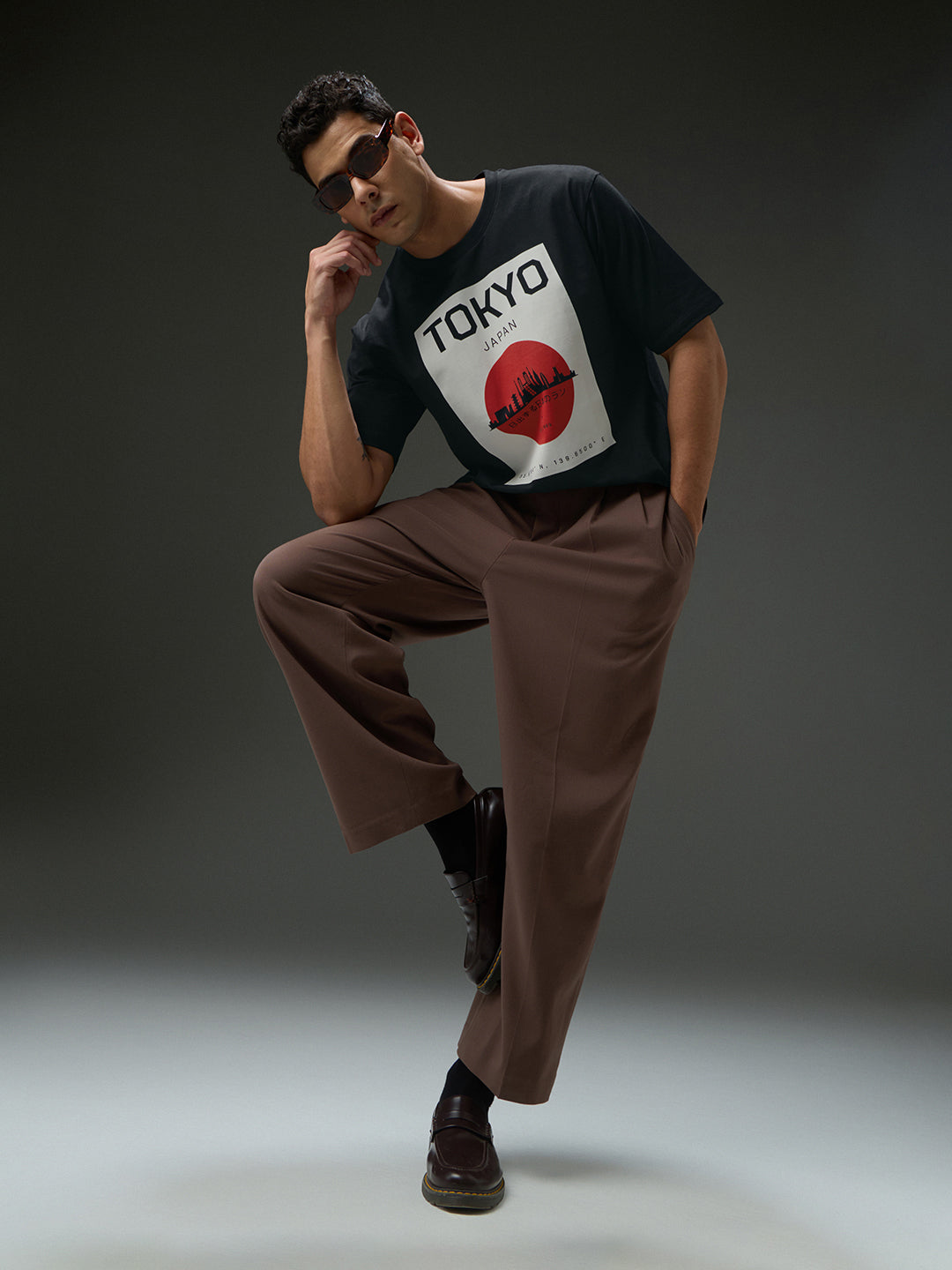 Mens Round Neck Half Sleeve Printed Oversized Fit Tshirt
