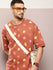 Mens Half Sleeve Round Neck All-Over Printed Oversized Fit Tshirts