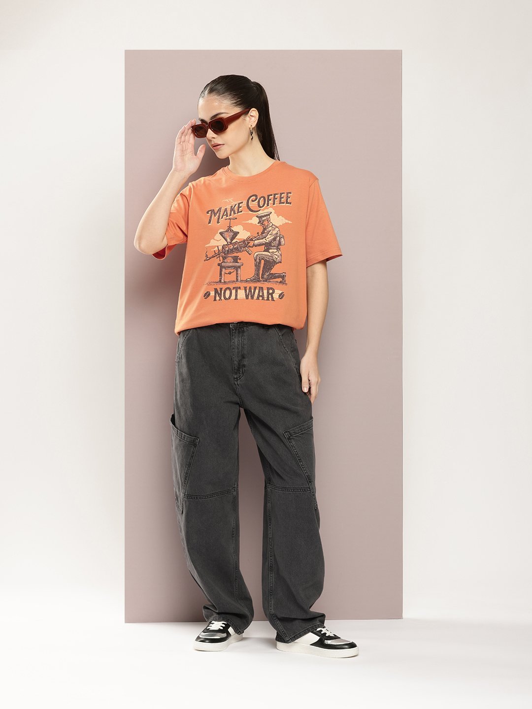 Womens Half Sleeve Round Neck Oversized Fit T-Shirts