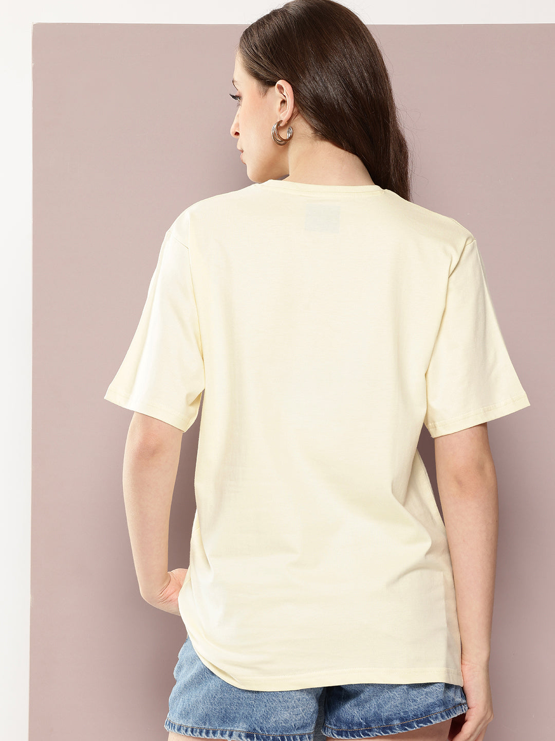 Womens Half Sleeve Round Neck Printed Oversized Fit Tshirts