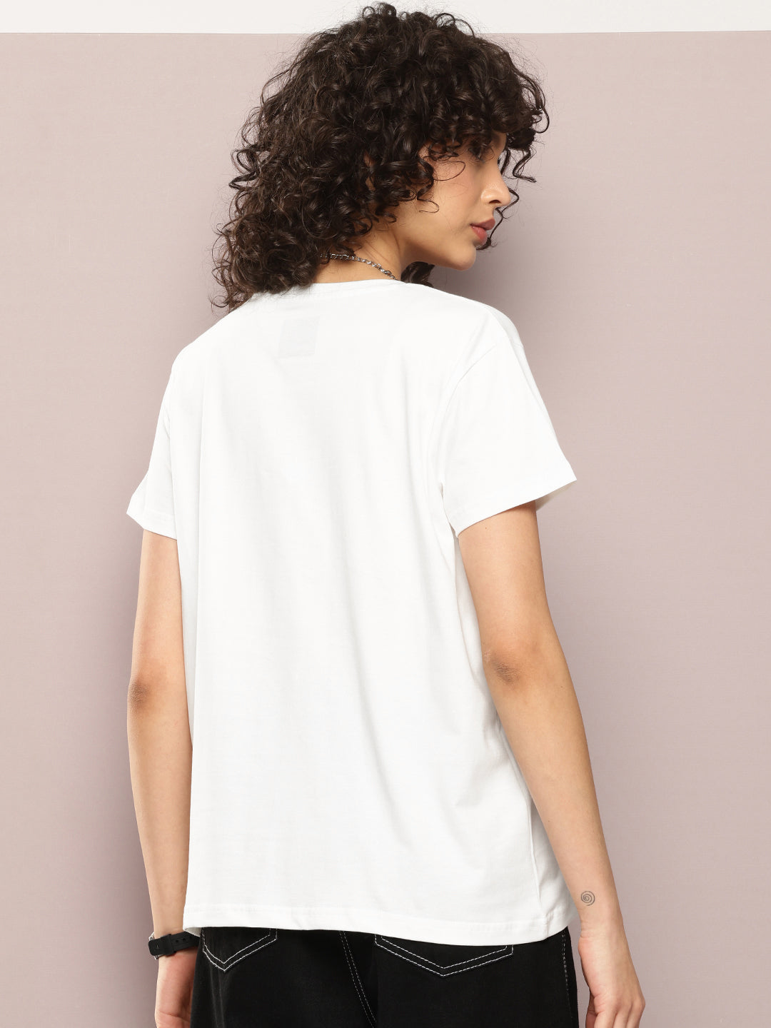 Womens Half Sleeve Round Neck Embroidery Boxy Fit Tshirts