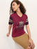 Womens Half Sleeve V-Neck Printed Oversized Fit Tshirts