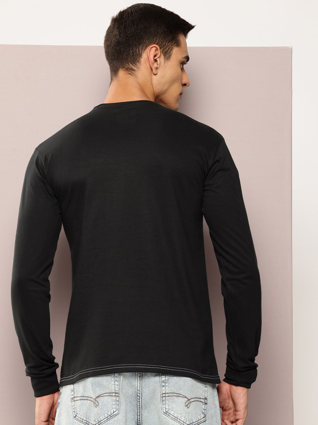 Mens Full Sleeve Round Neck Printed Regular Fit Tshirts
