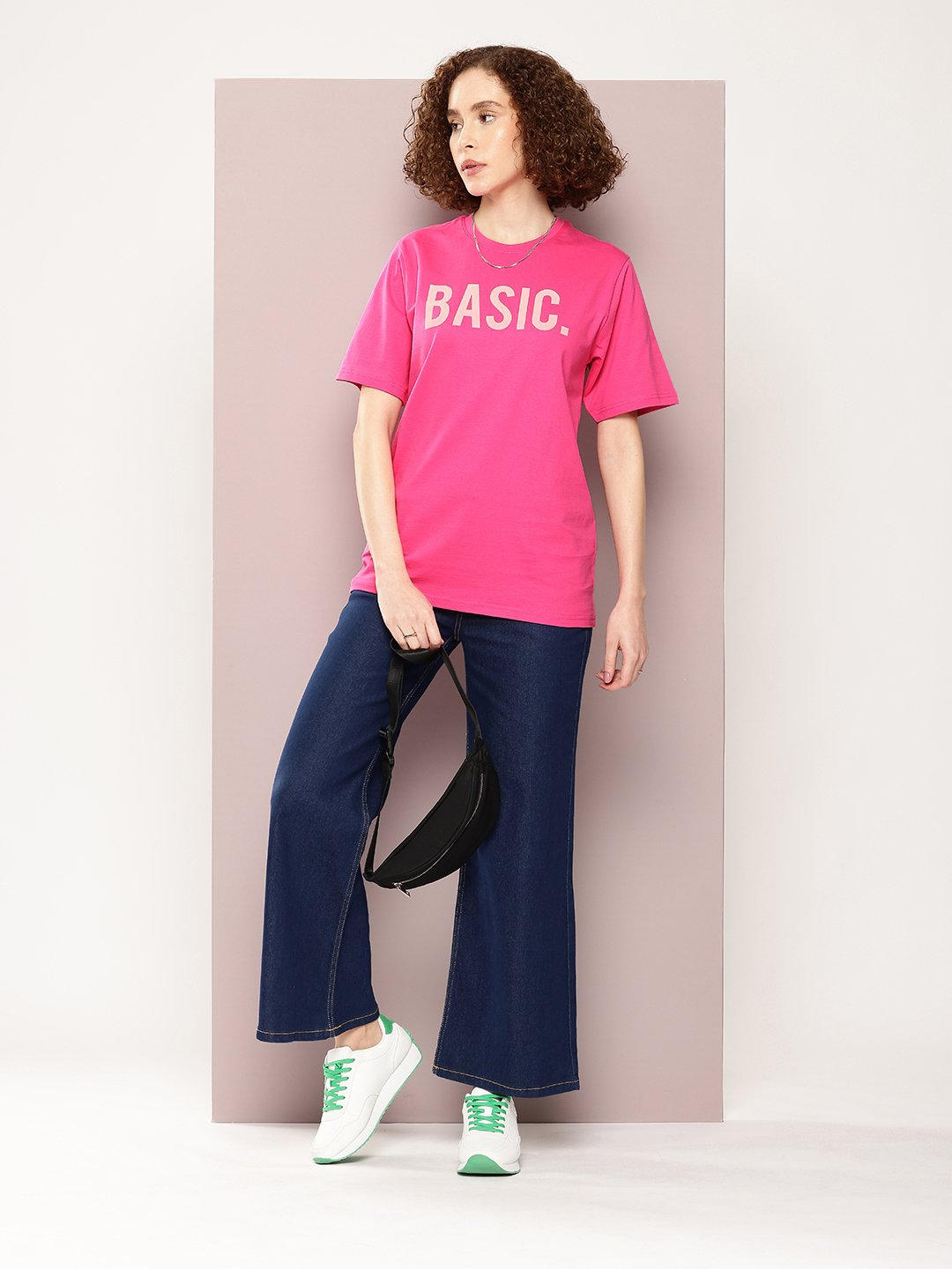Womens Half Sleeve Round Neck Oversized Fit T-Shirts