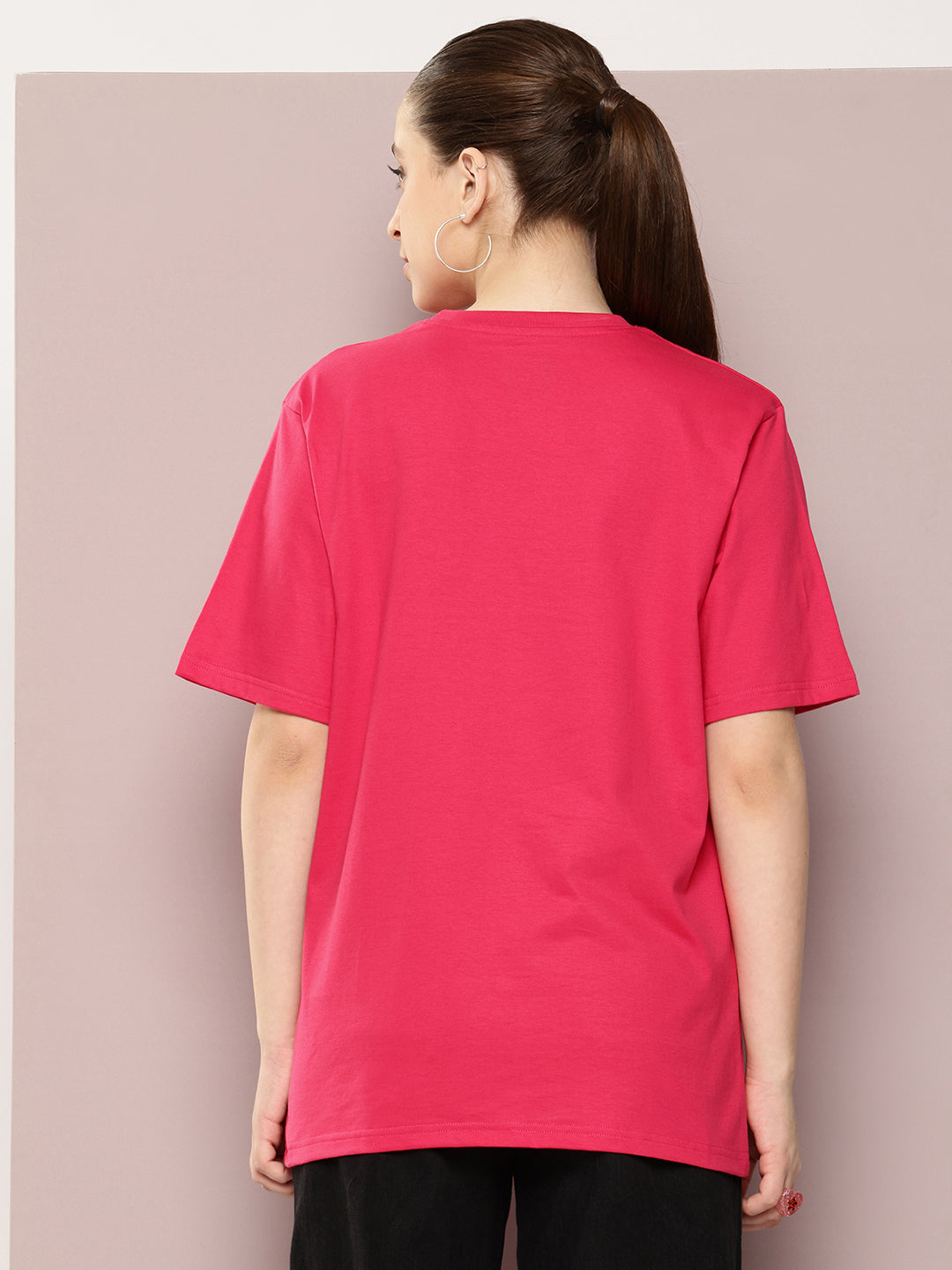 Womens Half Sleeve Round Neck Printed Oversized Fit Tshirts