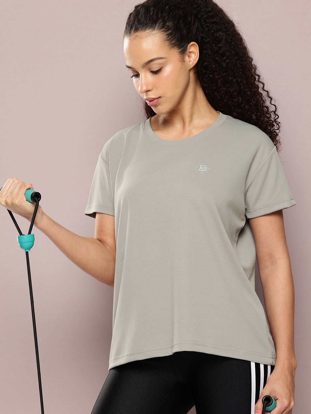 Womens Half Sleeve Round Neck Solid Boxy Fit Tshirts