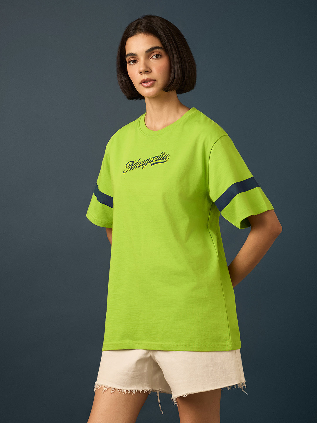 Womens Short Sleeve Printed Oversized Fit Tshirt 