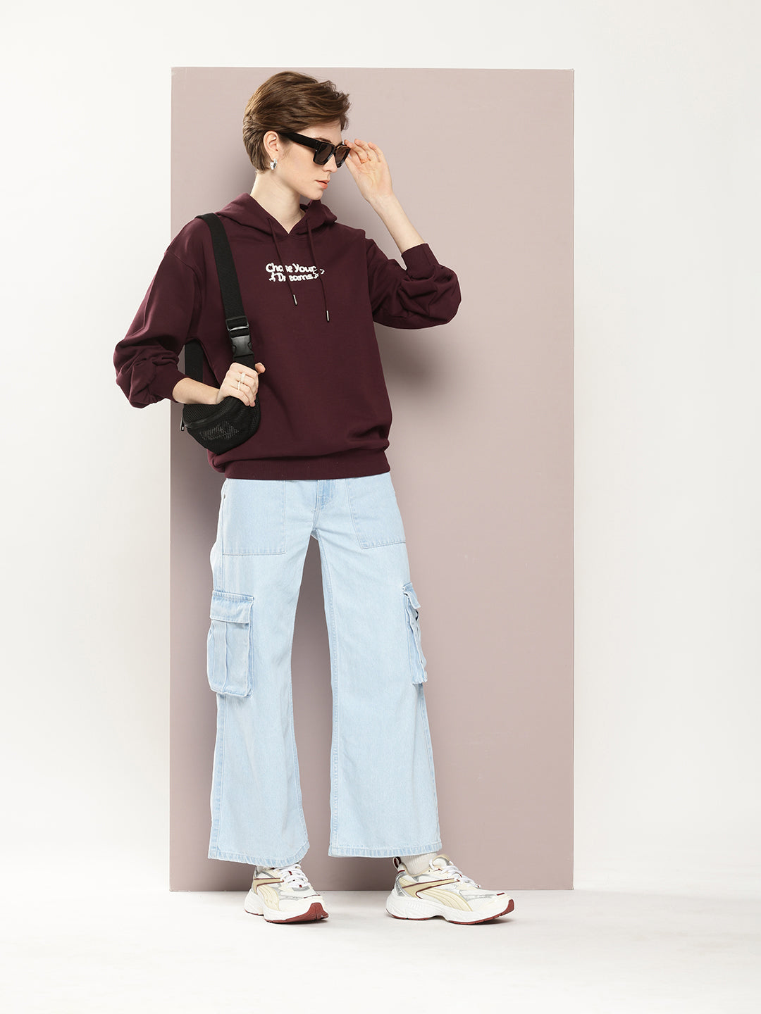 Womens Long Sleeve Oversized Hooded Sweatshirt