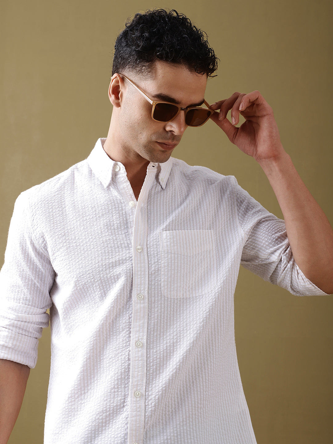 Mens Plain Full Sleeve Shirt With Pocket